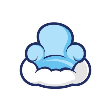 Yastıklı bulut bilgisayar - ev dekorasyon illüstrasyon uçan