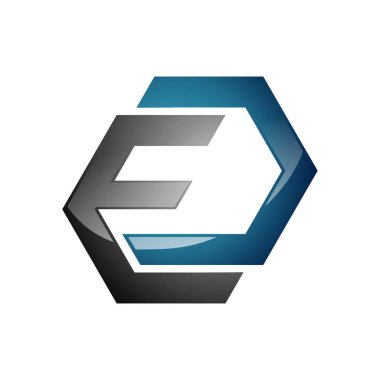 Soyut altıgen E mektup iş Logo Simge