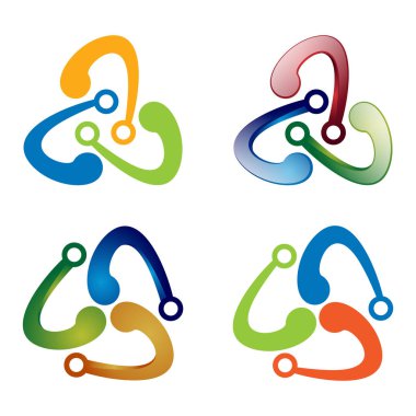 Ortaklık toplum ağ grup teknoloji Logo Simge
