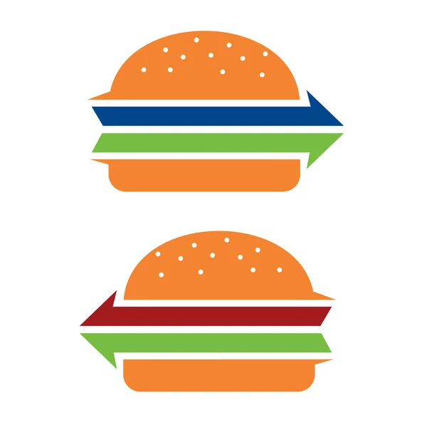 Burger Fast Food Lieferung Bestellung Service Logo Symbol — Stockvektor