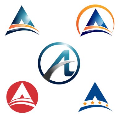 Bir mektup iş Logo şablonu paket kümesi soyut