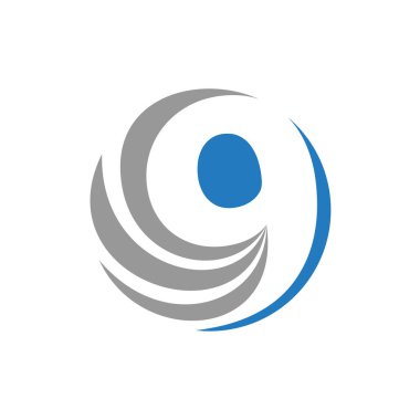 Soyut düz 9 dokuz top sayı işareti sembolü