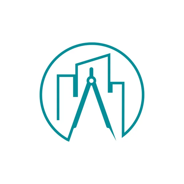 Realty inşaat mimari pusula satırı sanat Logo oluşturma