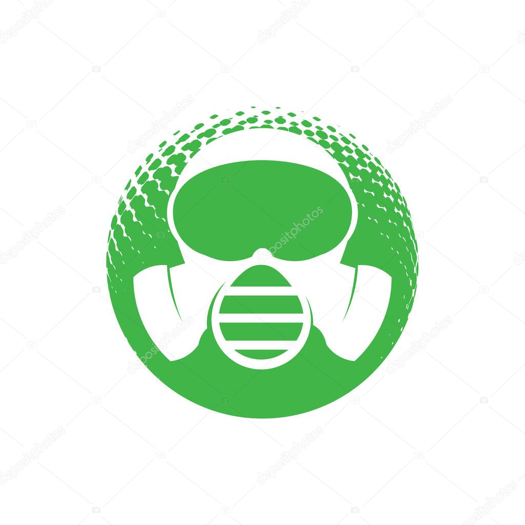 Asbestos Removal Service Rescue Mask Helmet Symbol