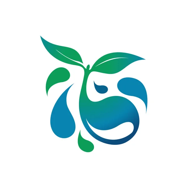 Екологія Вода Крапля Спліш Насіння Природа Логотип — стоковий вектор