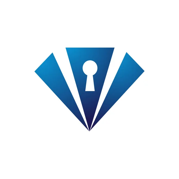 Kék gyémánt zafír biztonsági rendszer luxus logója — Stock Vector