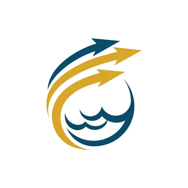Poseidone Tridente Freccia Mare Finanza Business Logo Template — Vettoriale Stock