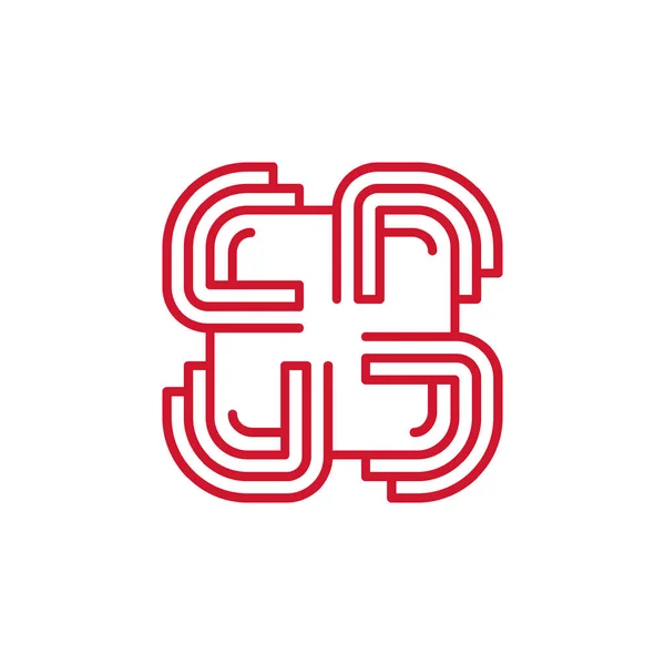Doolhof Join communicatie Team Logo groepspictogram — Stockvector