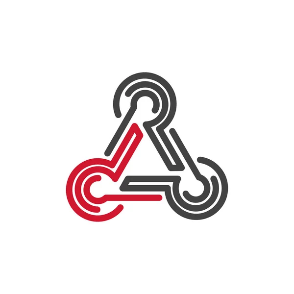 Driehoek shape line verbinding delen logo icoon — Stockvector