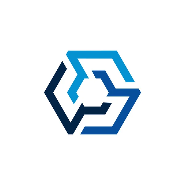 Modern Hexagon hálózati vonal üzleti logo sablon — Stock Vector