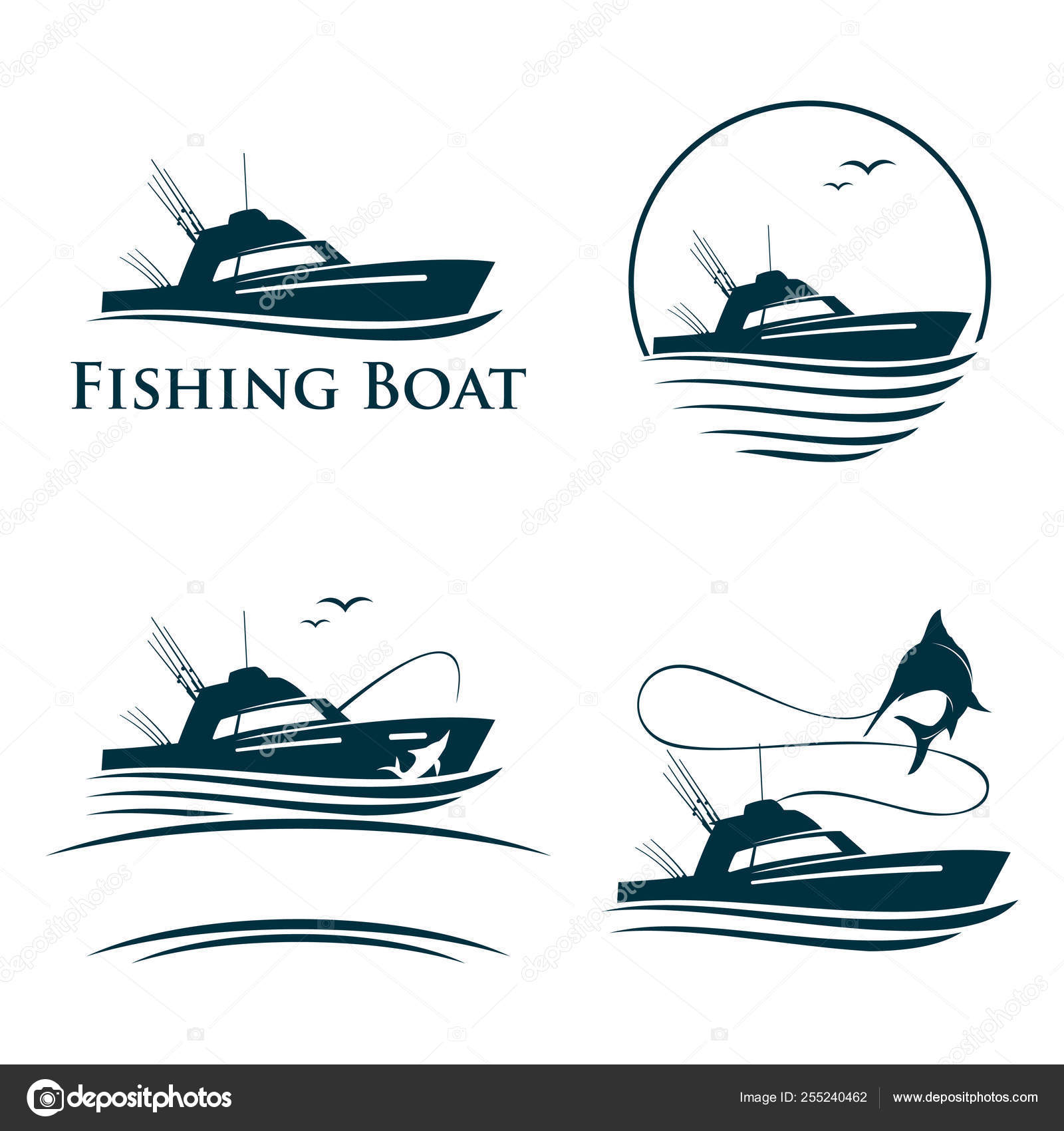 Download Collection of Sea Fishing Boat Recreation Logo Template ...