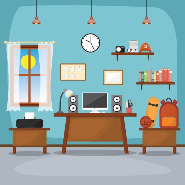 Öğrenci çocuk çalışma masası tablo Iç oda mobilya düz tasarım