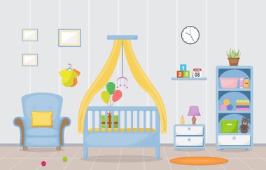 Baby Toddler Çocuk Yatak Odası İç Oda Mobilyaları Düz Tasarım