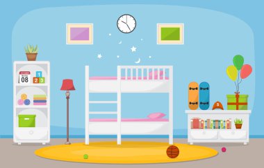 Baby Toddler Çocuk Yatak Odası İç Oda Mobilyaları Düz Tasarım