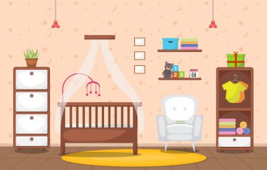 Baby Toddler Çocuk Yatak Odası İç Oda Mobilyaları Düz Tasarım