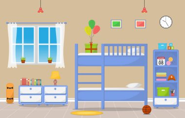 Baby Toddler Çocuk Yatak Odası İç Oda Mobilyaları Düz Tasarım