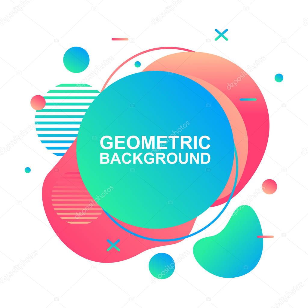 Abstract Modern Dynamical Gradient Colored Liquid Fluid Shape Banner Frame