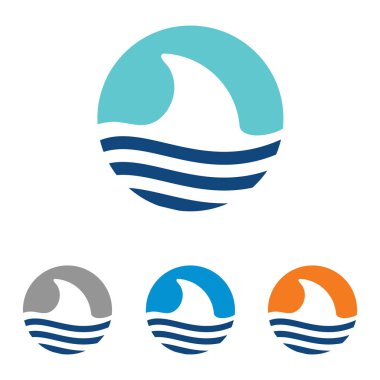 Soyut Shark Fin Big Fish Logo Sembol Şablonu