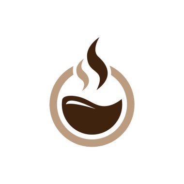 Circle Hot Coffee - Çikolata Basit Logo Simge Sembolü