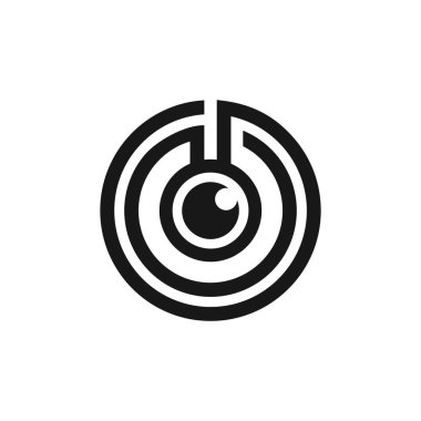 Labirent Labirent Tek Göz Monoküler Logo Sembolü