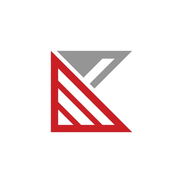 Трикутник Смужки K Літера Абстрактний бізнес логотип Шаблон — стоковий вектор