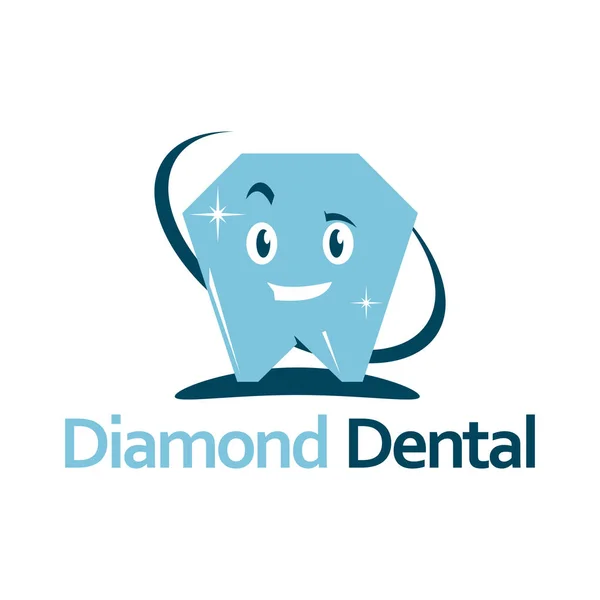 Plantilla de logotipo de la clínica de cuidado dental Smile Diamond — Vector de stock