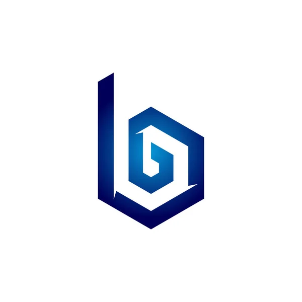 Plantilla de logotipo moderno de línea simple Hexagon B Letter — Vector de stock