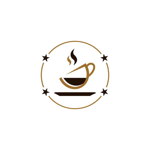 Circle Star Hot Drink Café Chocolate Tea Café Shop — Vector de stock