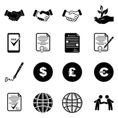 İş Sözleşmesi Mobil Grafik Simge Seti