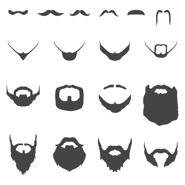 Moustache barbe homme visage style vintage élément silhouette icône — Image vectorielle