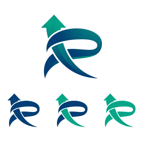 Uppåtpil elegant R brev logo typ symbol mall — Stock vektor