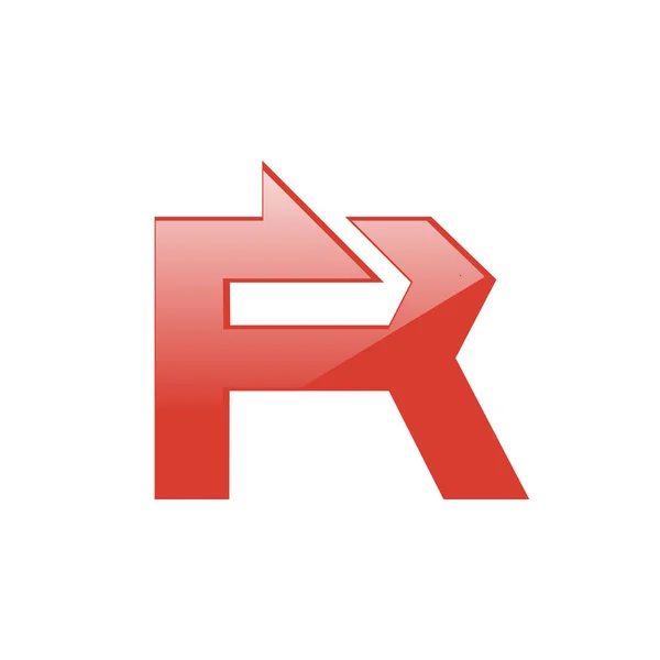 Najít a tučné písmeno R-šipka symbol symbolem — Stockový vektor