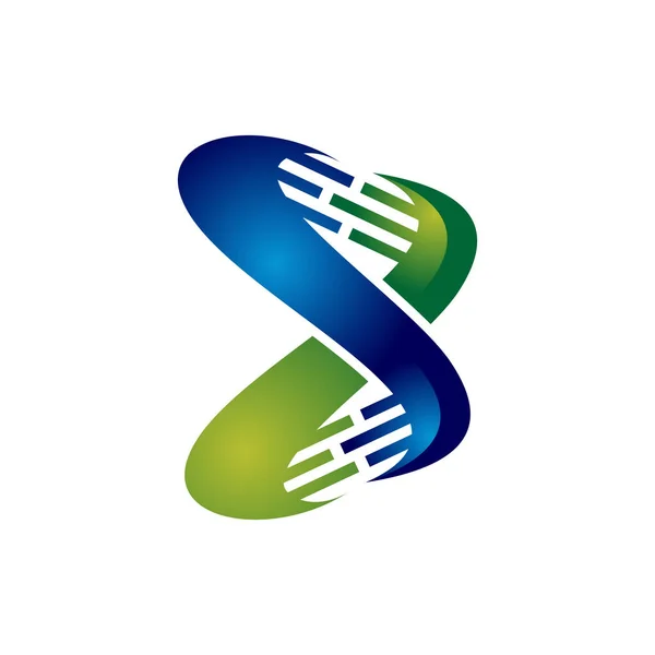 ДНК Модель Медична Здоровий Лабораторний Логотип Шаблон — стоковий вектор