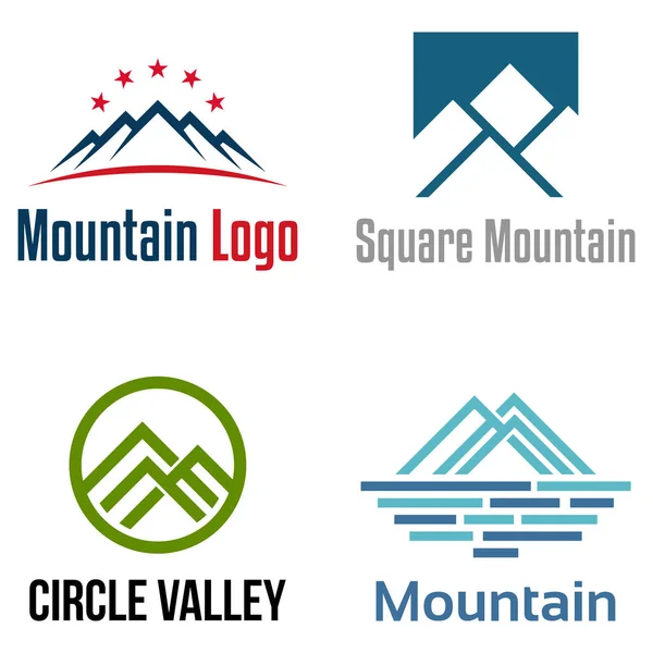 Semplice collezione di simboli di montagna moderna isolata — Vettoriale Stock