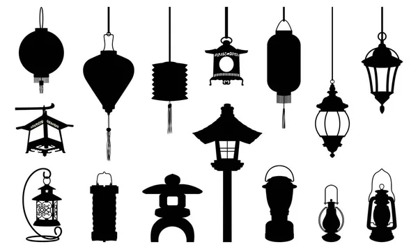 Illustration de l'icône de la lanterne - Arabe Chinois Japonais et Moderne — Image vectorielle