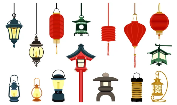 Illustration d'icône de lanterne vectorielle - Arabe Chinois Japonais et Moderne — Image vectorielle