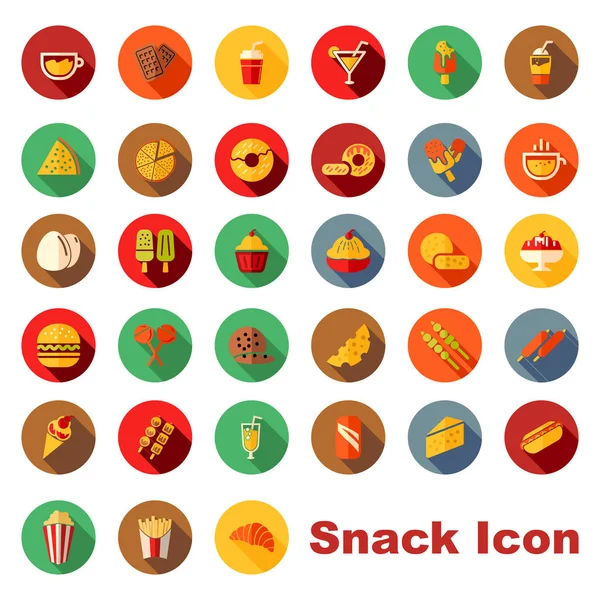 Cercle coloré Snack et Fast Food Icône isolé Symbole — Image vectorielle