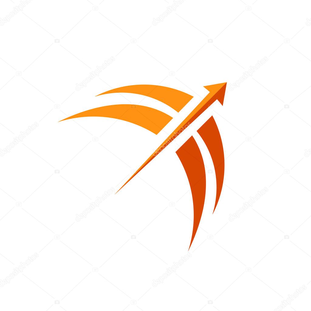 Golden Arrow Aiming Target Logo Symbol Template