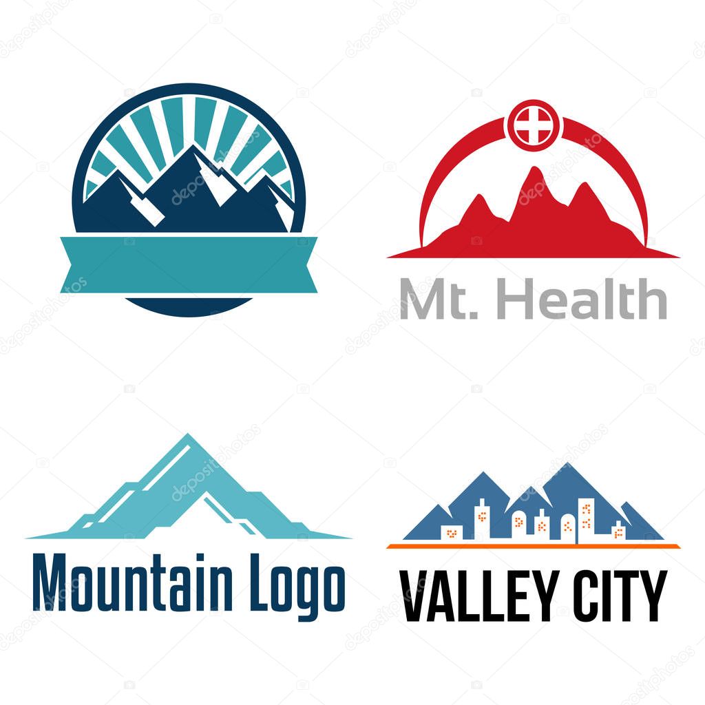 Mountain Health Therapy and Real Estate Logo Collection