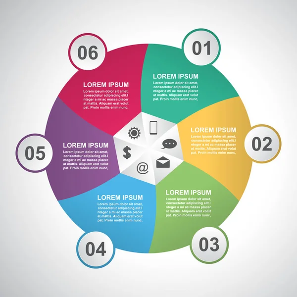 Pasos de negocios Plantilla de Infografía de Gráfico de Ciclo de Obturador Moderno — Archivo Imágenes Vectoriales