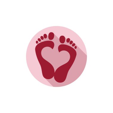 Love Heart Ayak Baskı Ayak Ayak Ayak Ayak Ayak Logo İşareti