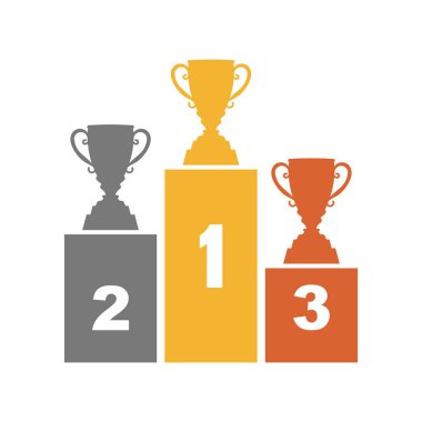 Altın Gümüş Bronz Kupa Kupası Kazanan Podyum Yeri İllüstrasyon