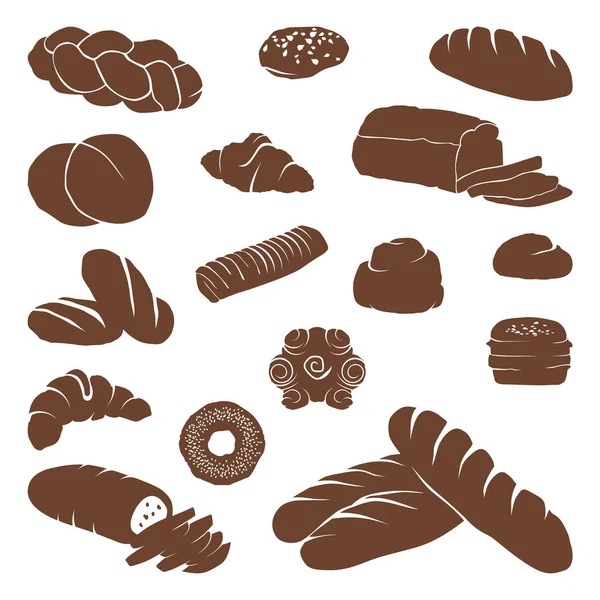 Divers pain boulangerie cercle amusant icône colorée — Image vectorielle