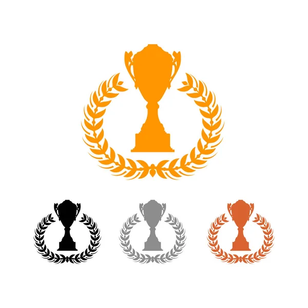 Trophy Cup Award for Champion Winner Silhouette Collection — стоковый вектор