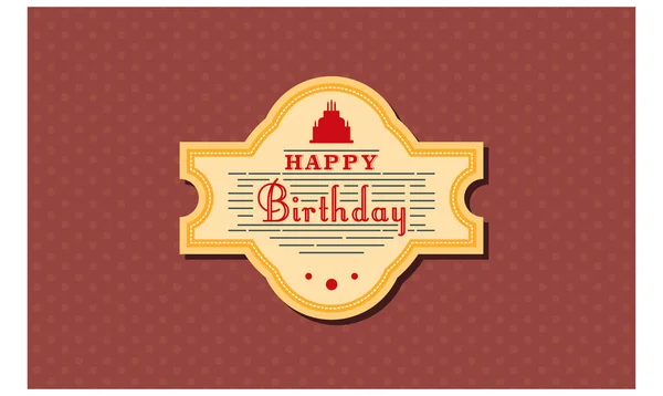 Red Happy Birthday Banner Card Vector Template — Stock Vector