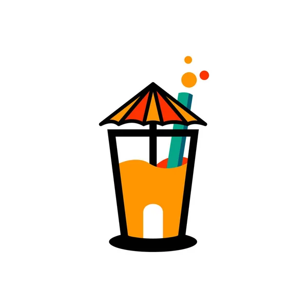 Extrato de polpa de suco de laranja Casa Bebidas Negócios —  Vetores de Stock
