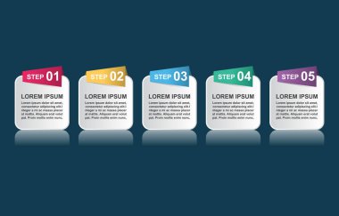 Adımlar Süreci Modern Pazarlama İş Infografik Banner Şablon