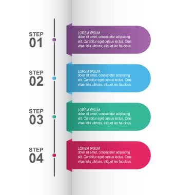 Adımlar Süreci Modern Pazarlama İş Infografik Banner Şablon