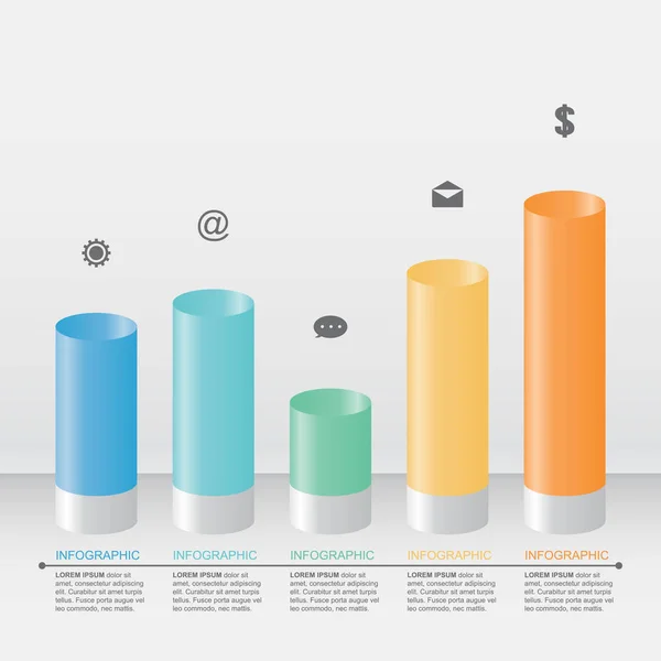 Wykres słupkowy Wykres statystyczny Ilustracja infografiki przedsiębiorstw — Wektor stockowy