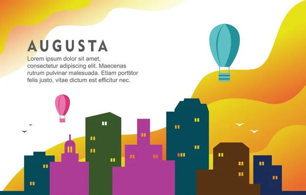 Augusta Georgia City Building Cityscape Skyline Dynamic Background Illustrazione — Vettoriale Stock